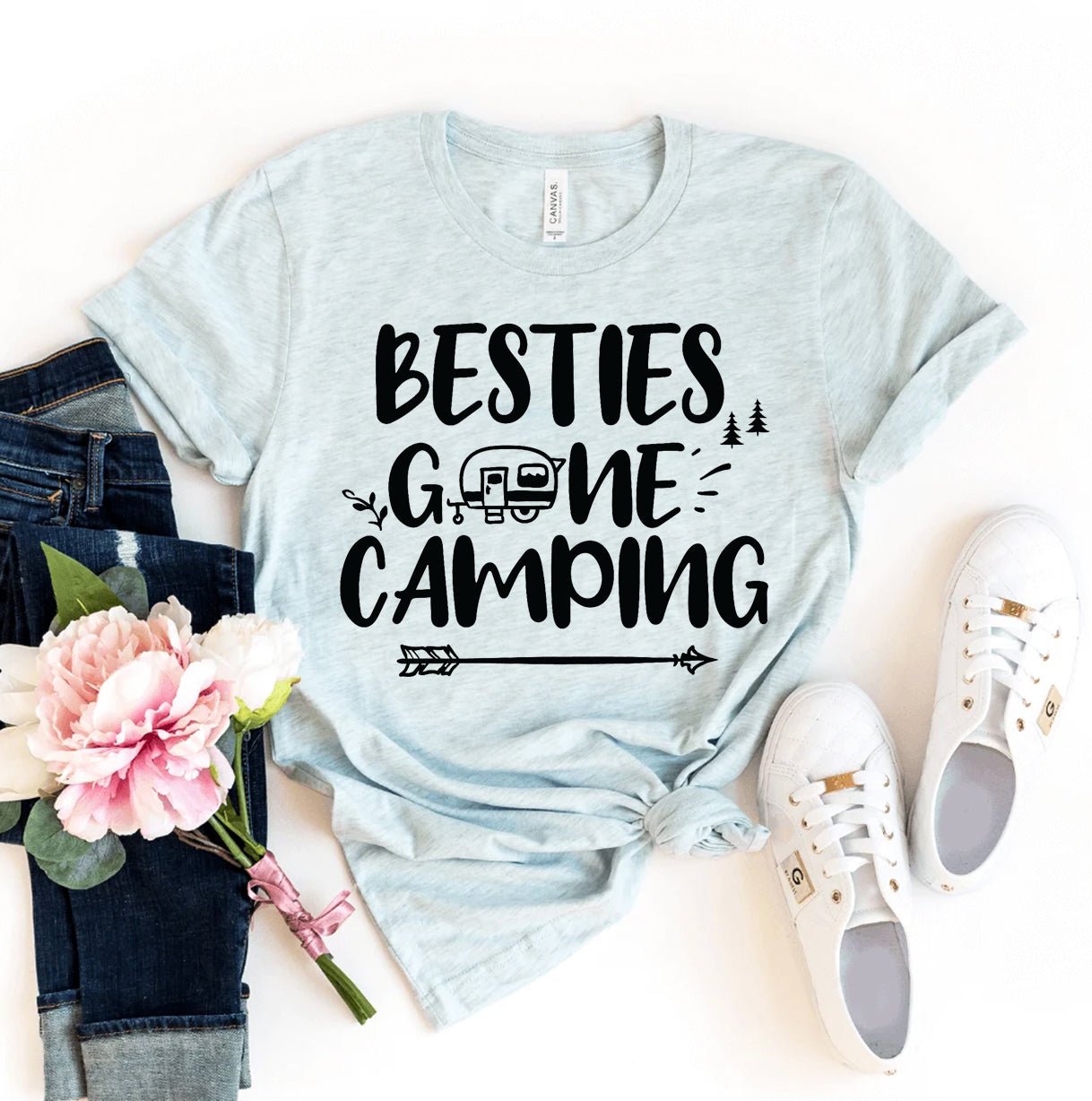 Besties Gone Camping T-shirt - Faith on the Road Tees