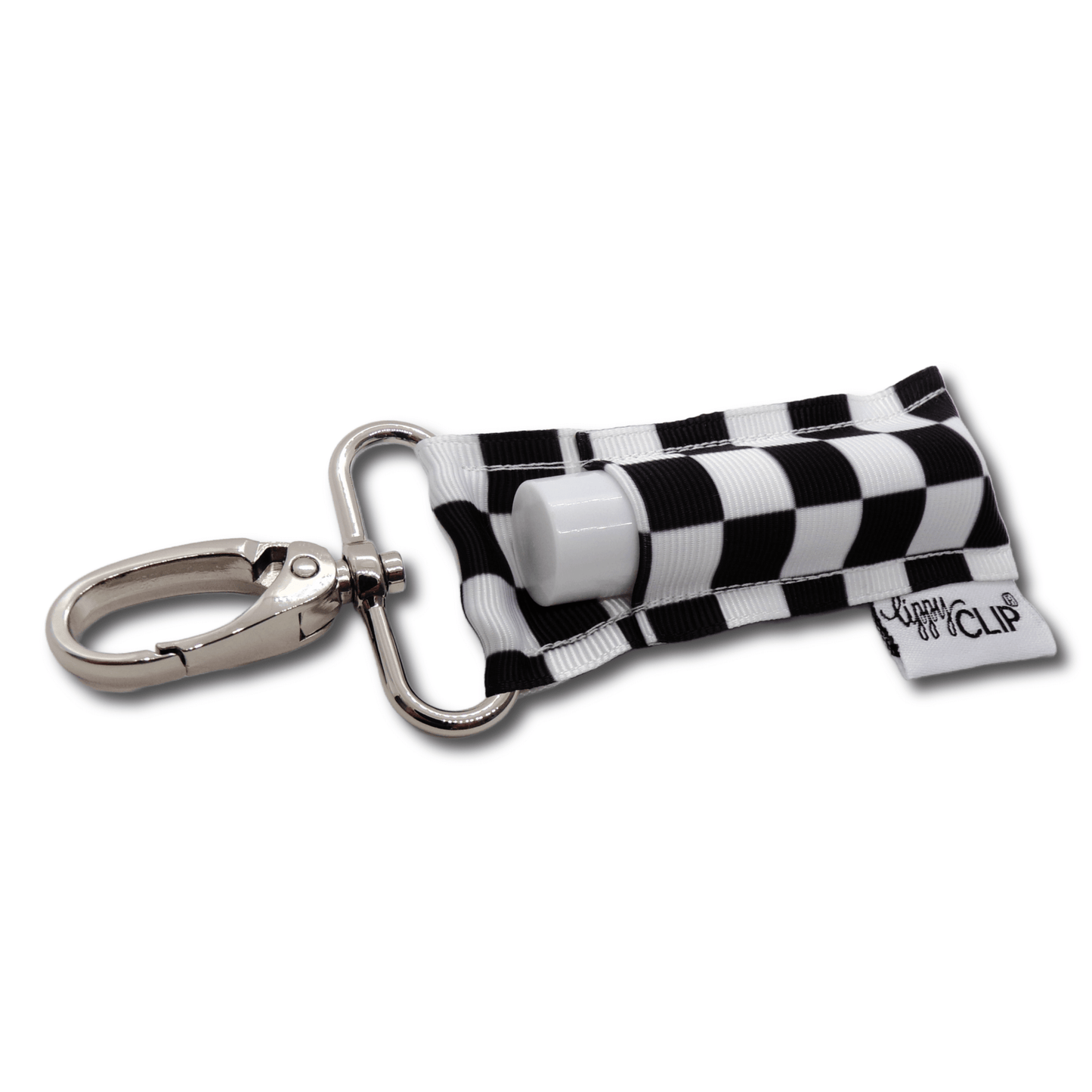 Black and White Checkerboard LippyClip® Lip Balm Holder - Faith on the Road Tees
