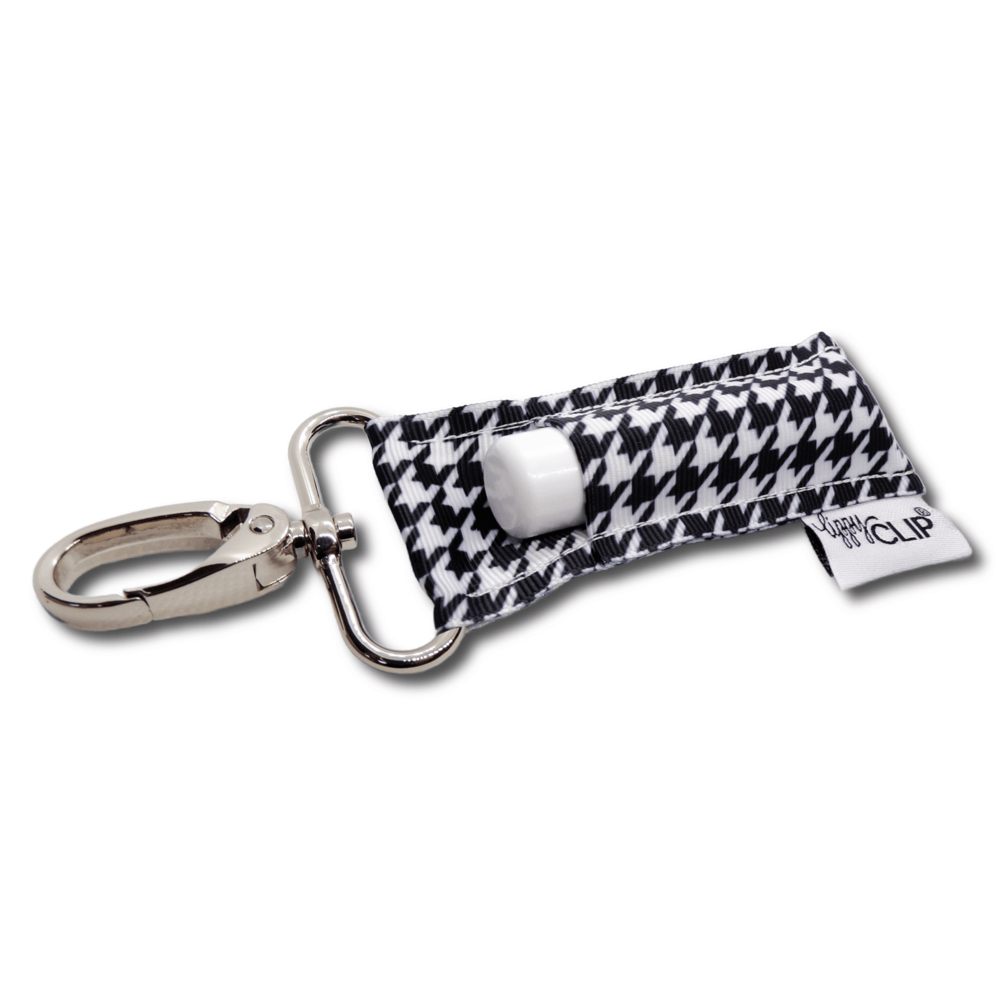 Black and White Houndstooth LippyClip® Lip Balm Holder - Faith on the Road Tees