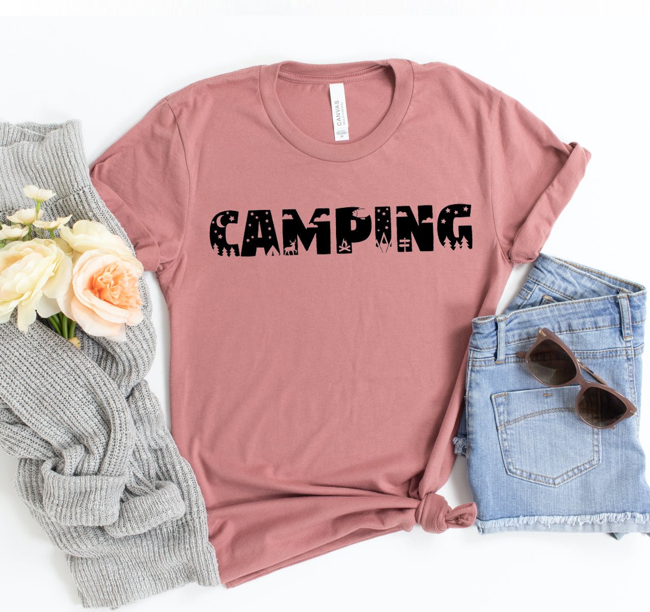 Camping T-shirt - Faith on the Road Tees