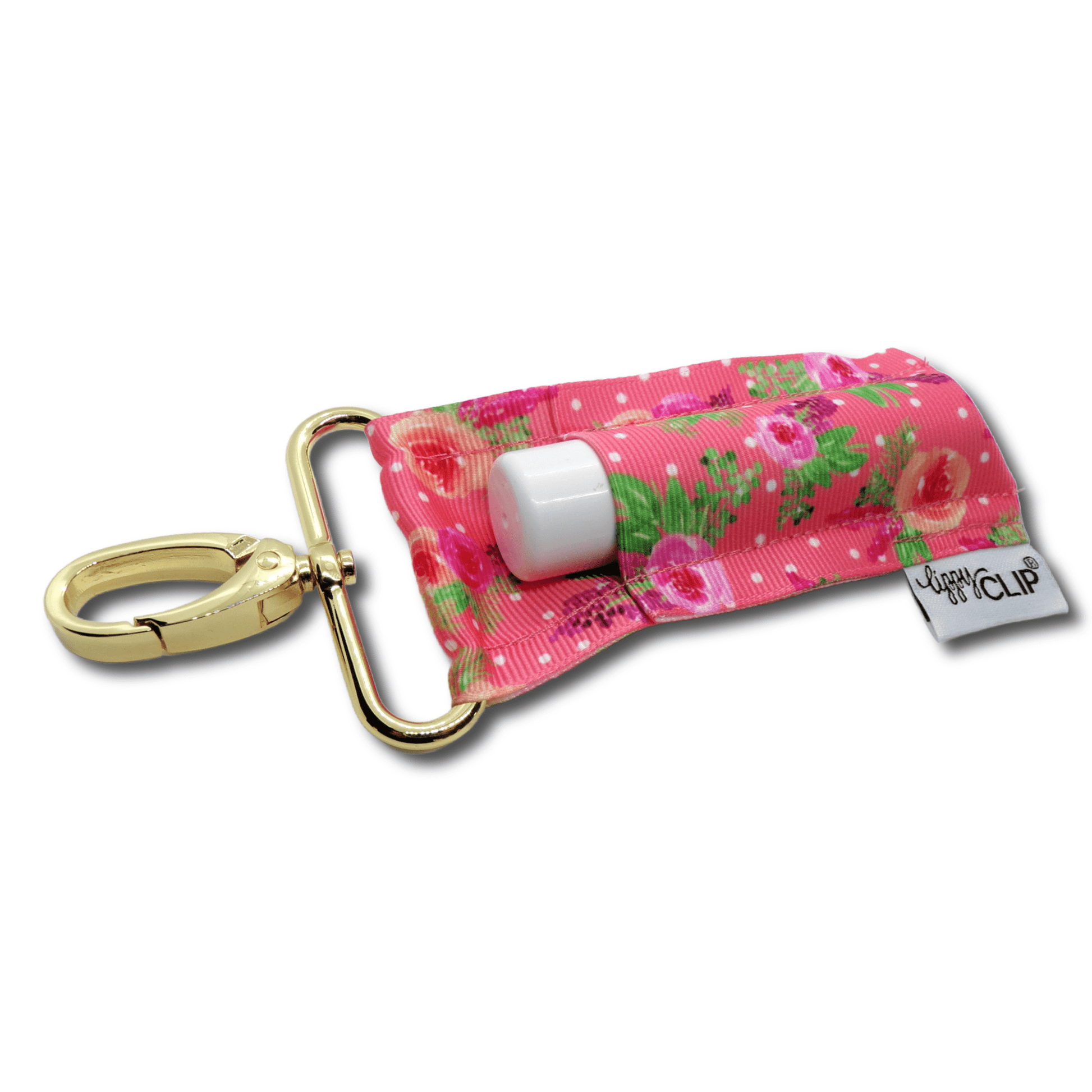 Coral Floral LippyClip KISS for larger lip balms, essential oil rollers, etc. - Faith on the Road Tees