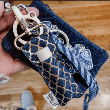 Gold Quatrefoil on Navy LippyClip® Lip Balm Holder - Faith on the Road Tees