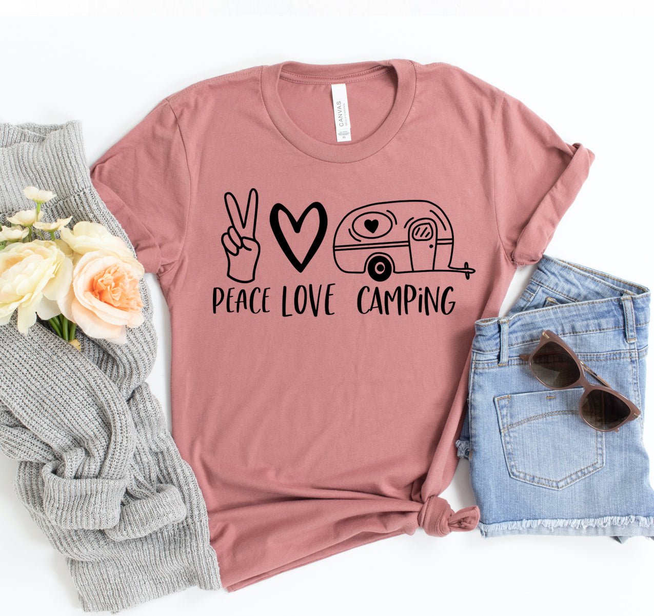 Peace Love Camping T-shirt - Faith on the Road Tees