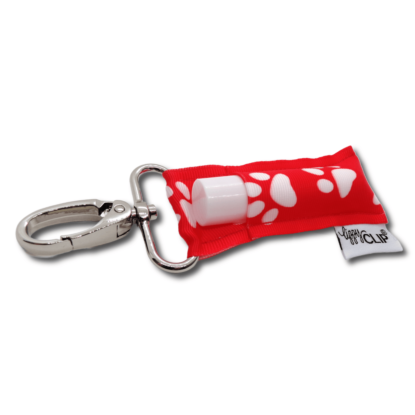 Red Orange Paw Prints LippyClip® Lip Balm Holder - Faith on the Road Tees