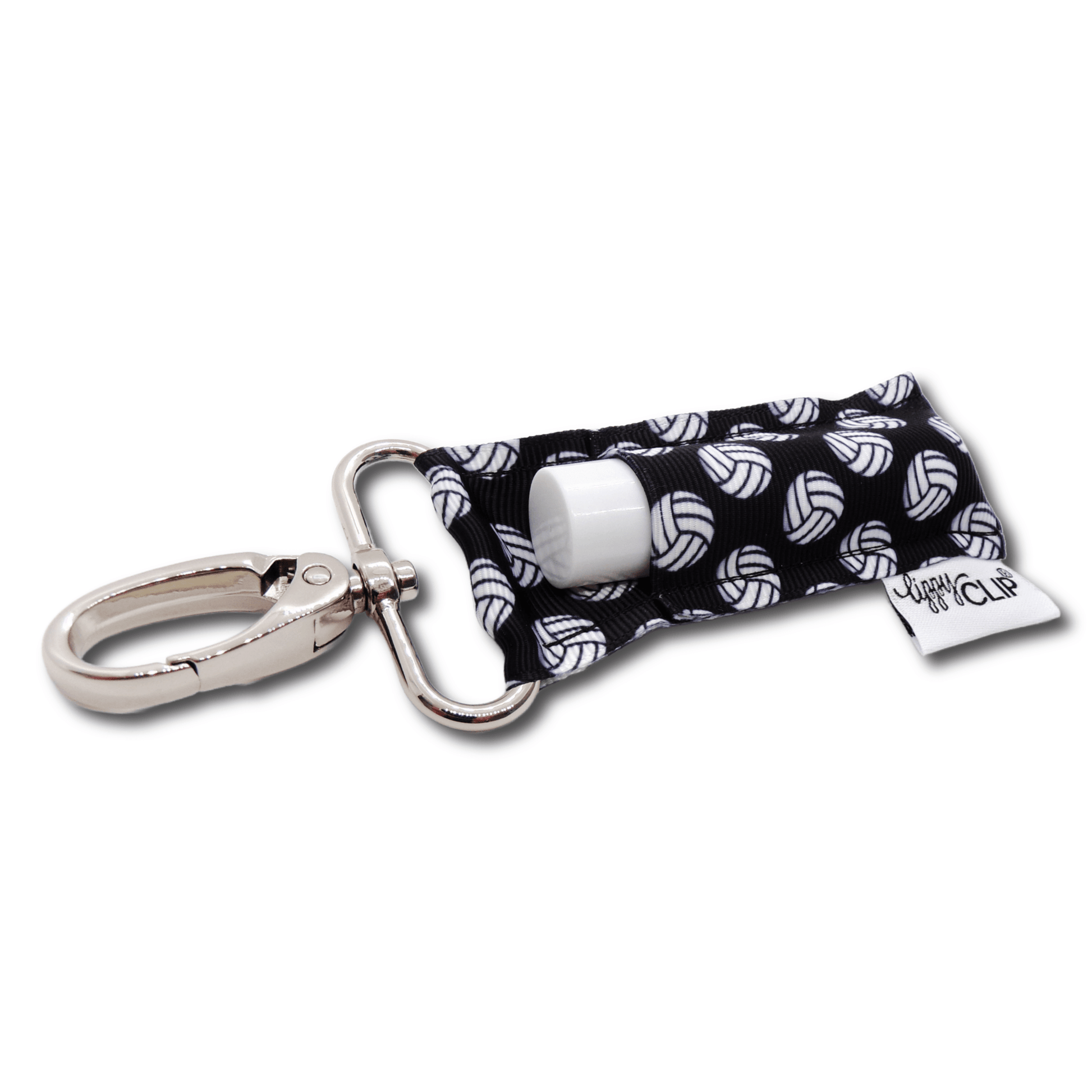 Volleyball on Black LippyClip® Lip Balm Holder - Faith on the Road Tees