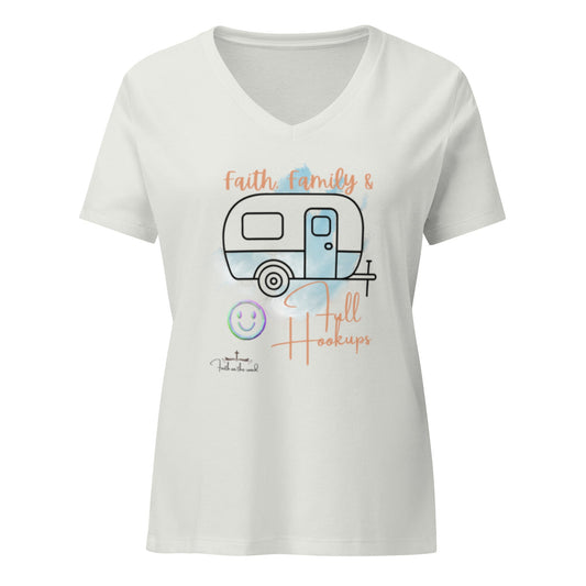 Women’s relaxed v - neck t-shirt - Faith on the Road Tees